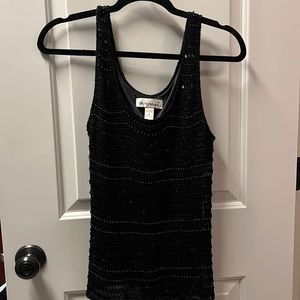 Beautiful black beaded tank top, size medium